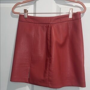 Elegant Red/Dark Pink Leather Skirt